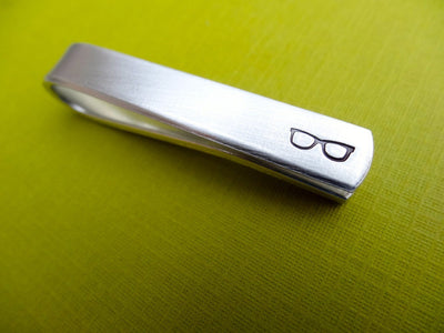 Glasses Tie Clip | Stamped Tie Clip