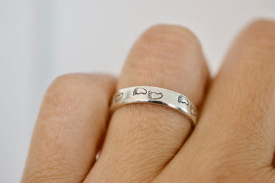 Footprint Ring - Sterling Silver Ring - Gifts for Her