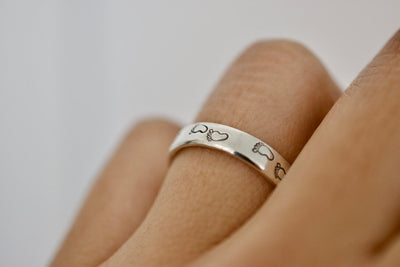 Footprint Ring - Sterling Silver Ring - Gifts for Her