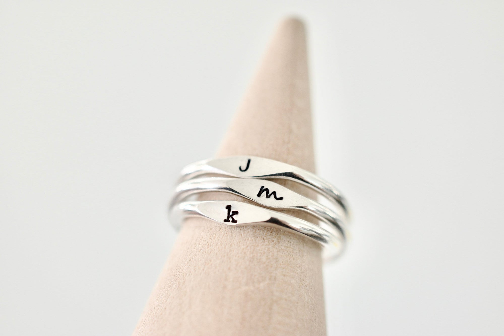 Couples Ring - Sterling Stacking Ring - Personalized Signet Ring