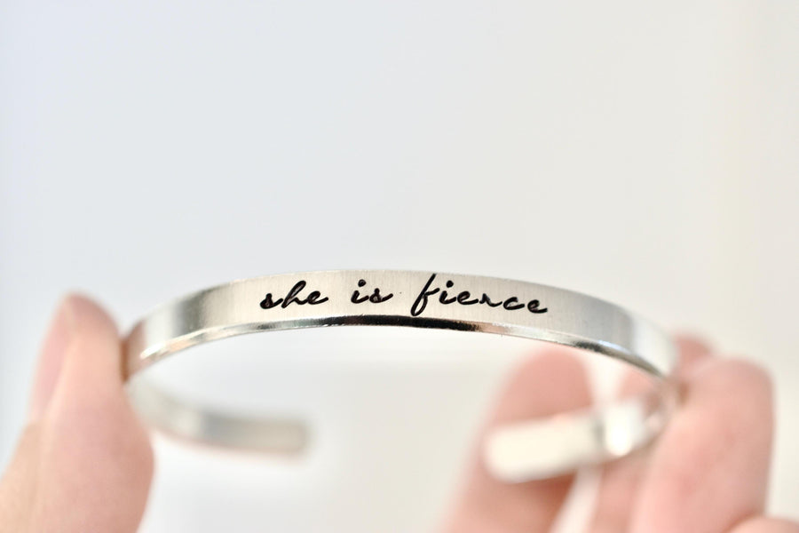 She is Fierce Bracelet - Gift for Her - 1/5 inch