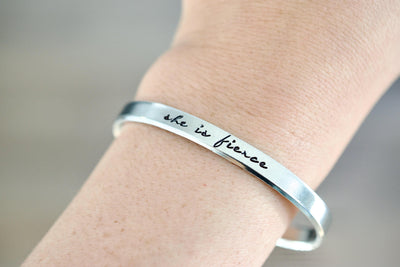 She is Fierce Bracelet - Gift for Her - 1/5 inch