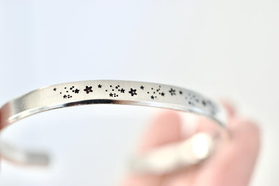 Starry Cuff Bracelet - Gift for Her - 1/5 inch