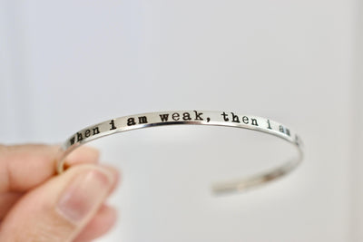 Thin Custom Bracelet - Personalized Text Bracelet - 1/8 inch