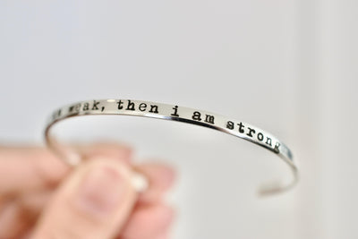 Thin Custom Bracelet - Personalized Text Bracelet - 1/8 inch