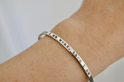 Thin Custom Bracelet - Personalized Text Bracelet - 1/8 inch