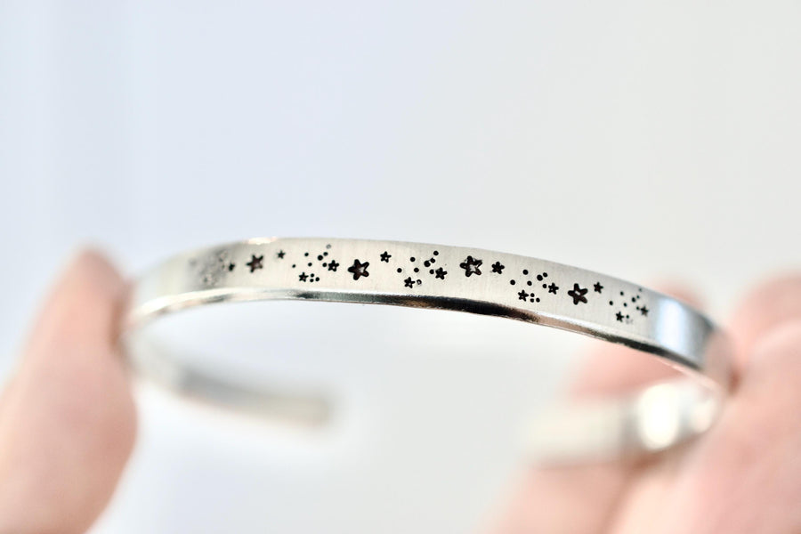 Starry Cuff Bracelet - Gift for Her - 1/5 inch