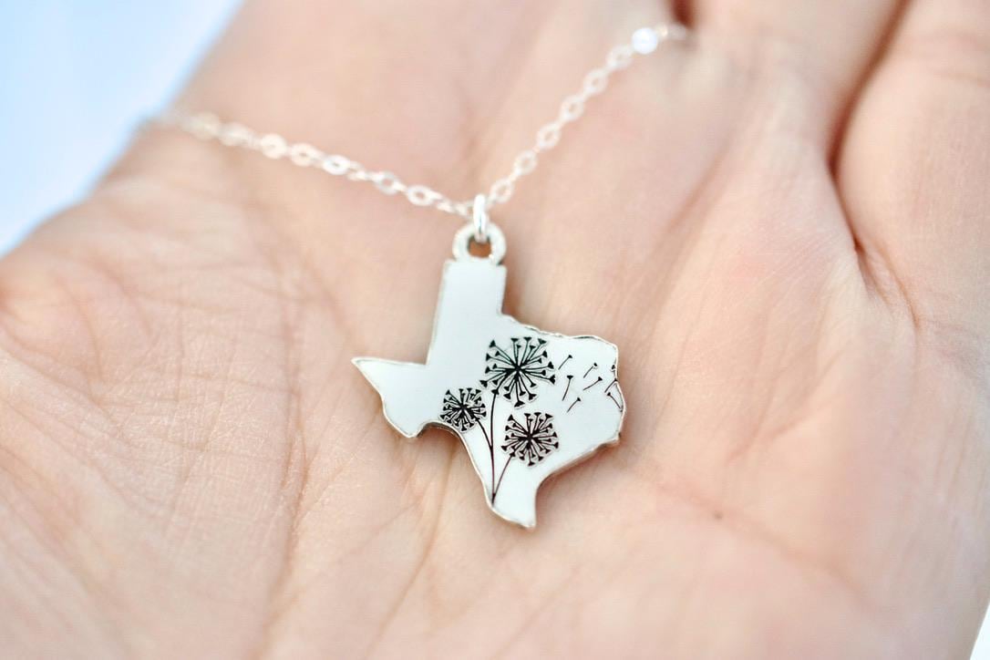 Dandelion Texas Necklace - Sterling Texas Charm