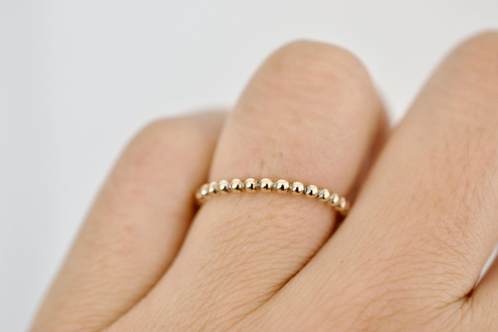 Gold Beaded Ring - Stacking Ring - Gold Accent Ring