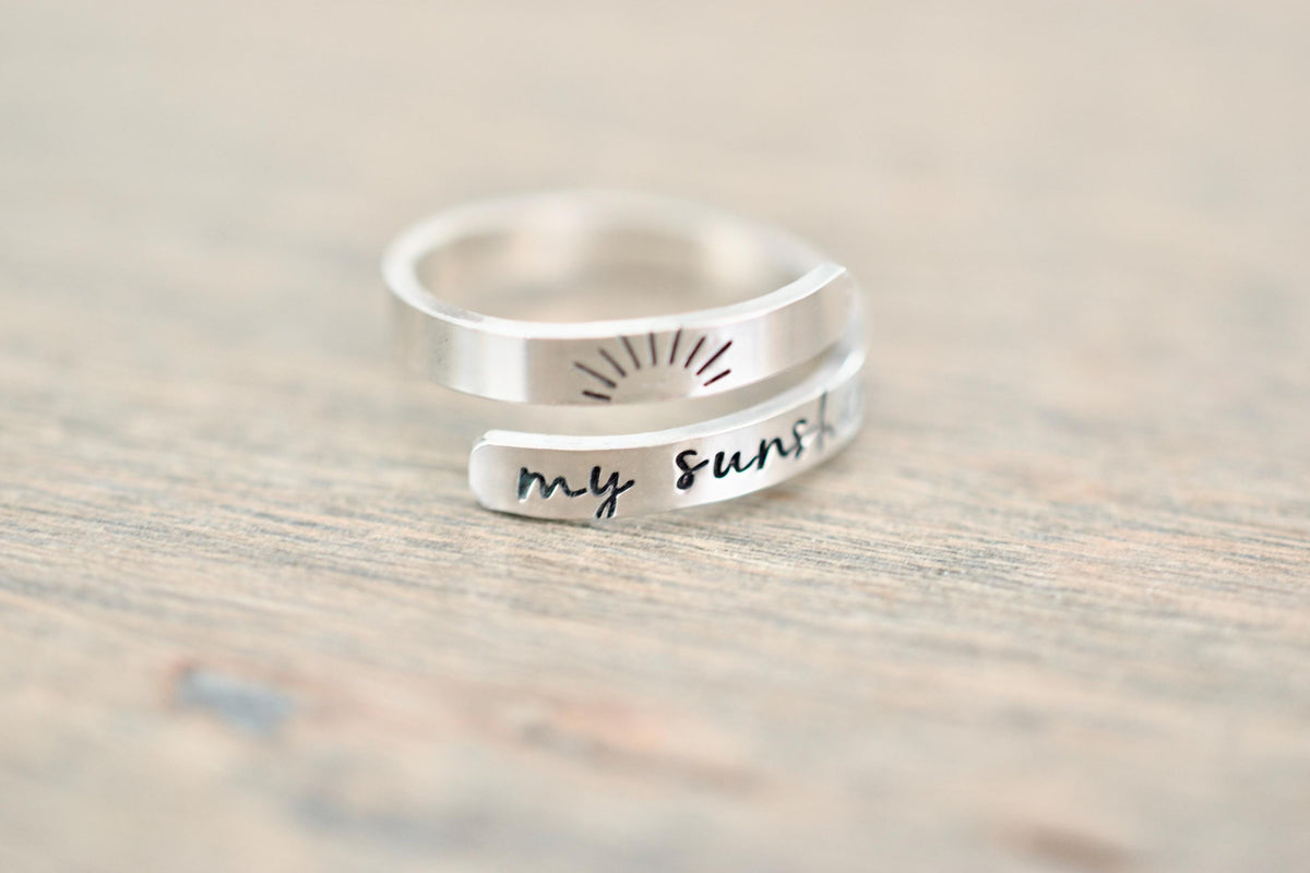My Sunshine Wrap Ring - Sterling Silver Ring - Sunrise Ring