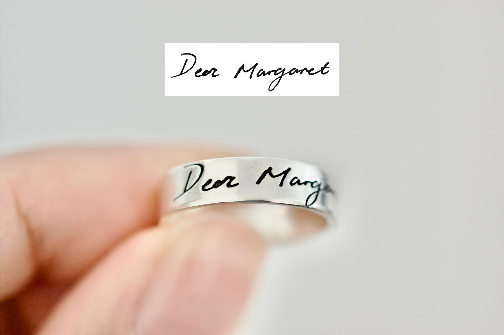 Handwriting Ring - Sterling Silver Signature Ring