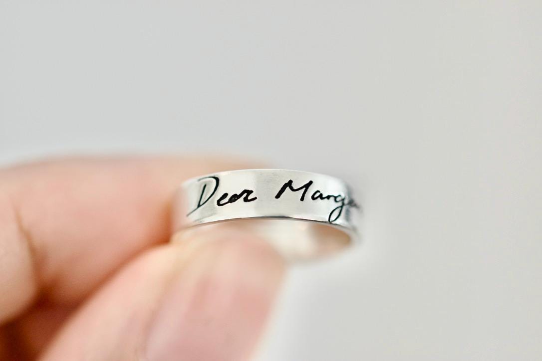 Handwriting Ring - Sterling Silver Signature Ring