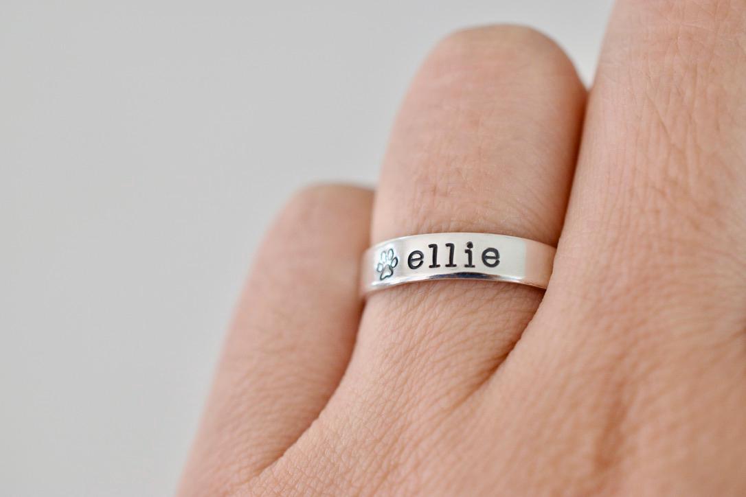 Pet Name Ring - Sterling Silver Ring - Gifts for Her