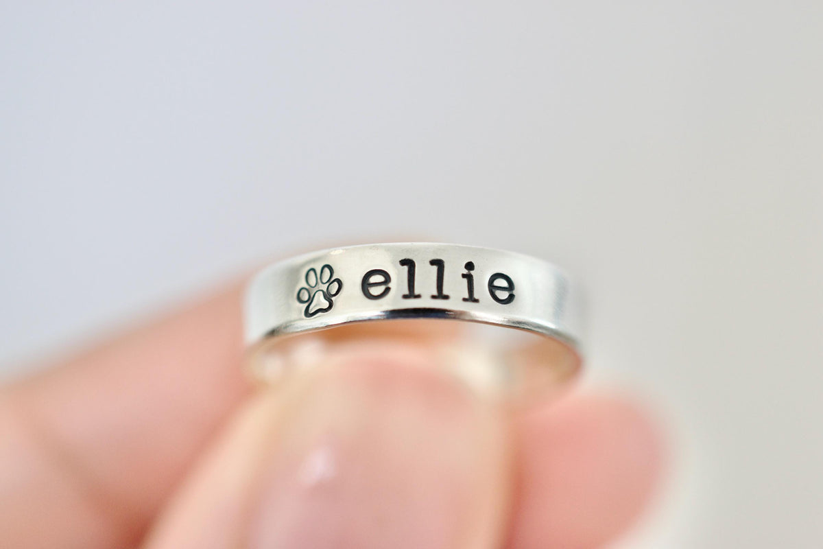 Pet Name Ring - Sterling Silver Ring - Gifts for Her