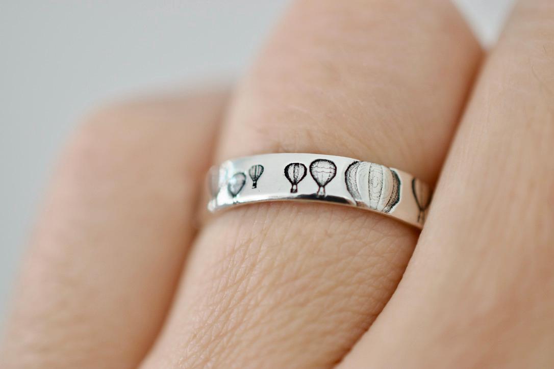 Hot Air Balloon Ring - Sterling Silver Ring