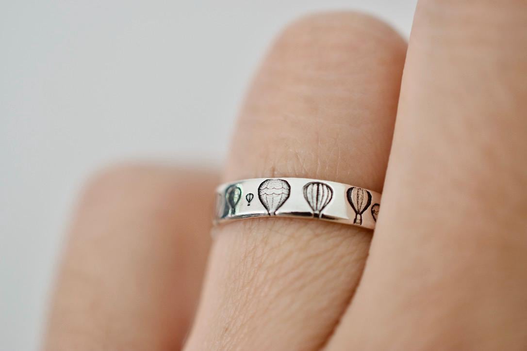 Hot Air Balloon Ring - Sterling Silver Ring