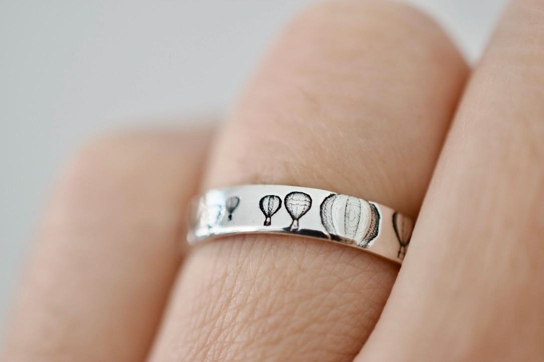 Hot Air Balloon Ring - Sterling Silver Ring