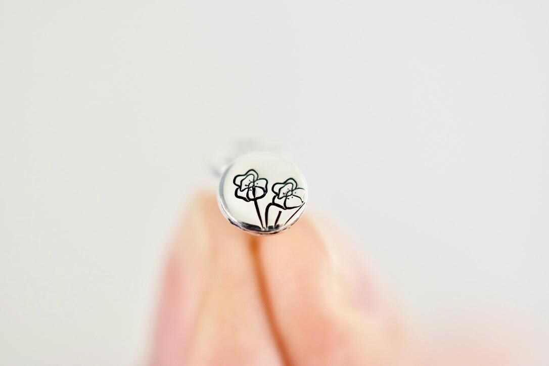 Poppy Earrings - August Birth Month Flower