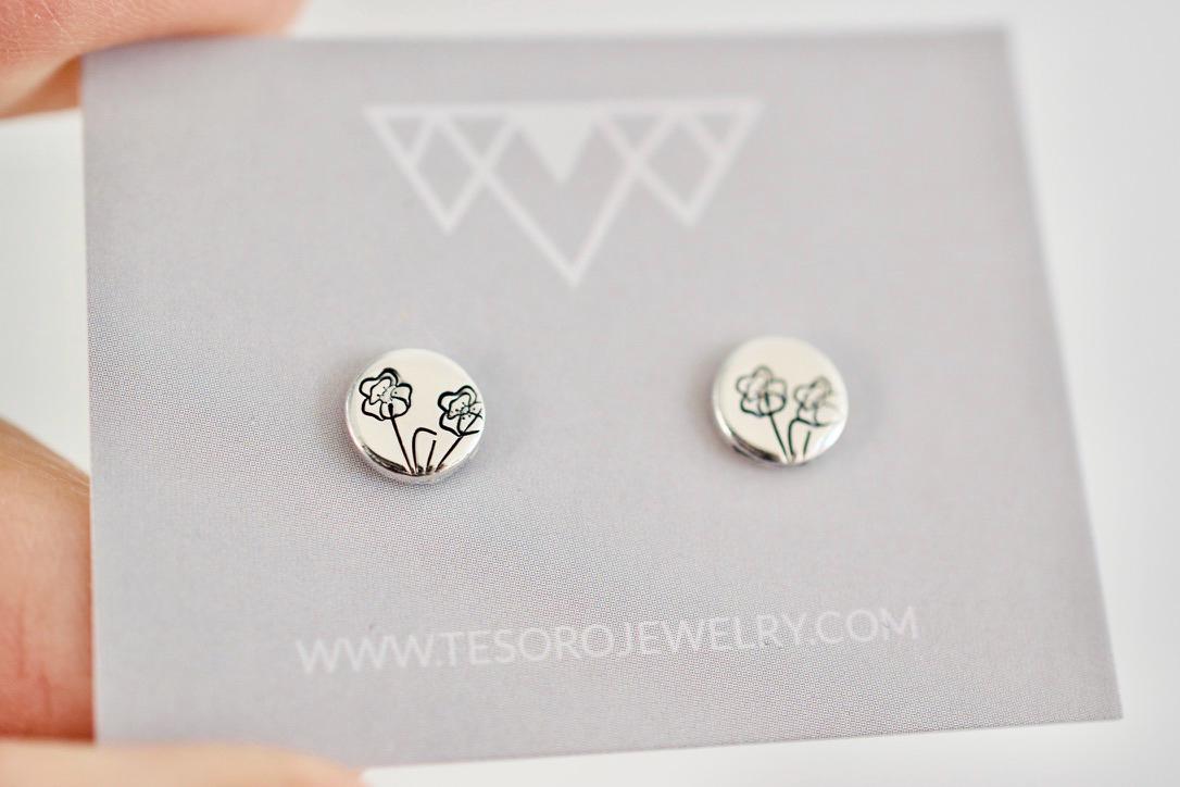 Poppy Earrings - August Birth Month Flower