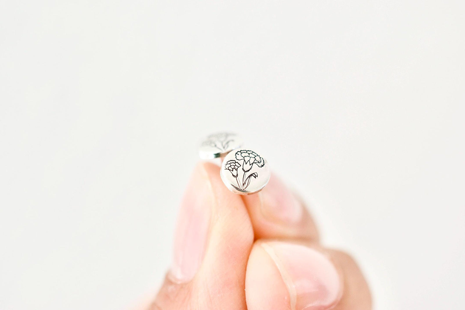Carnation Earrings - January Birth Month Flower