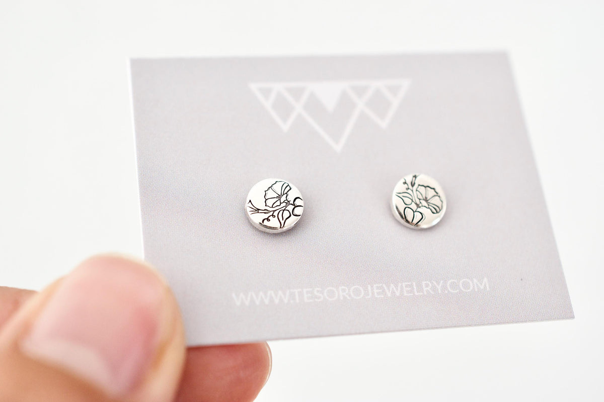 Morning Glory Earrings - September Birth Month Flower