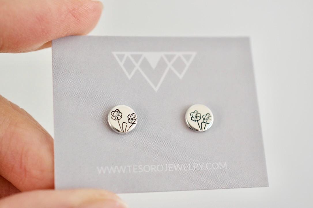 Poppy Earrings - August Birth Month Flower