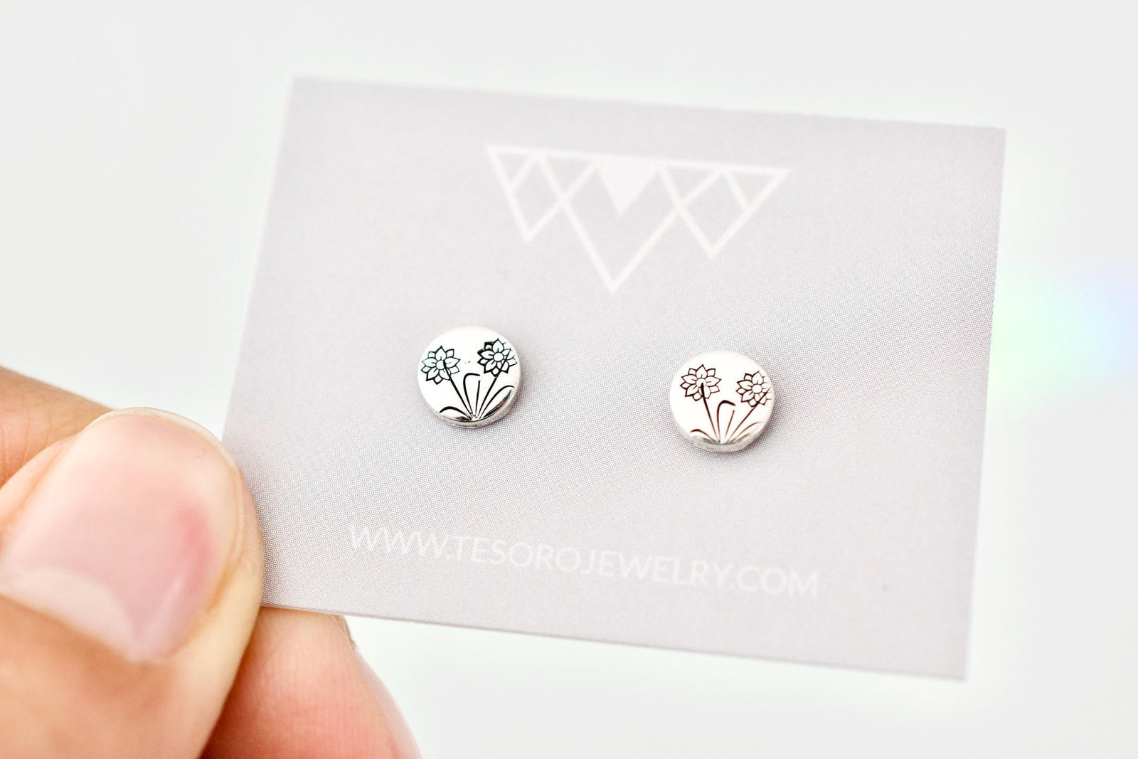 Larkspur Earrings - July Birth Month Flower