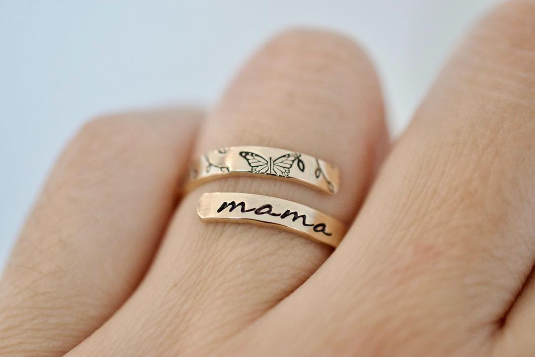Mama Butterfly Wrap Ring - Sterling Silver, 14kt Gold Filled, 14kt Rose Gold Filled