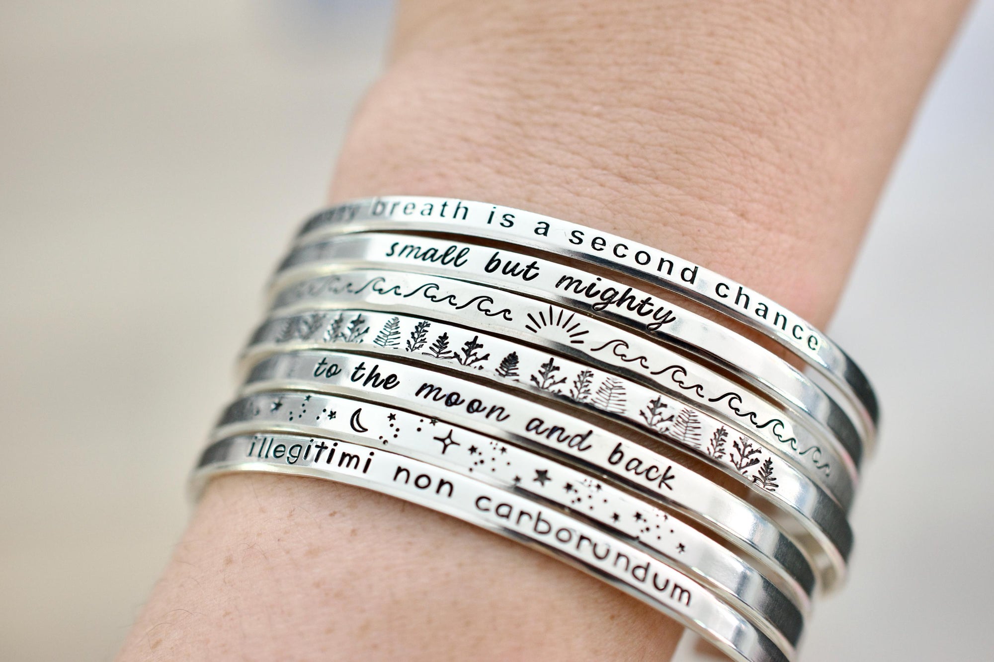 Personalized Bracelet - Custom Text Cuff Bracelet - 1/8 inch