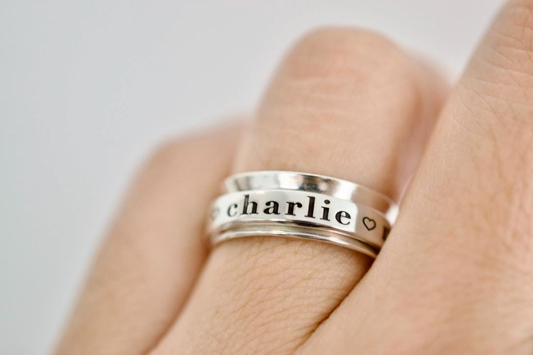 Custom Name Spinner Ring - Fidget Ring