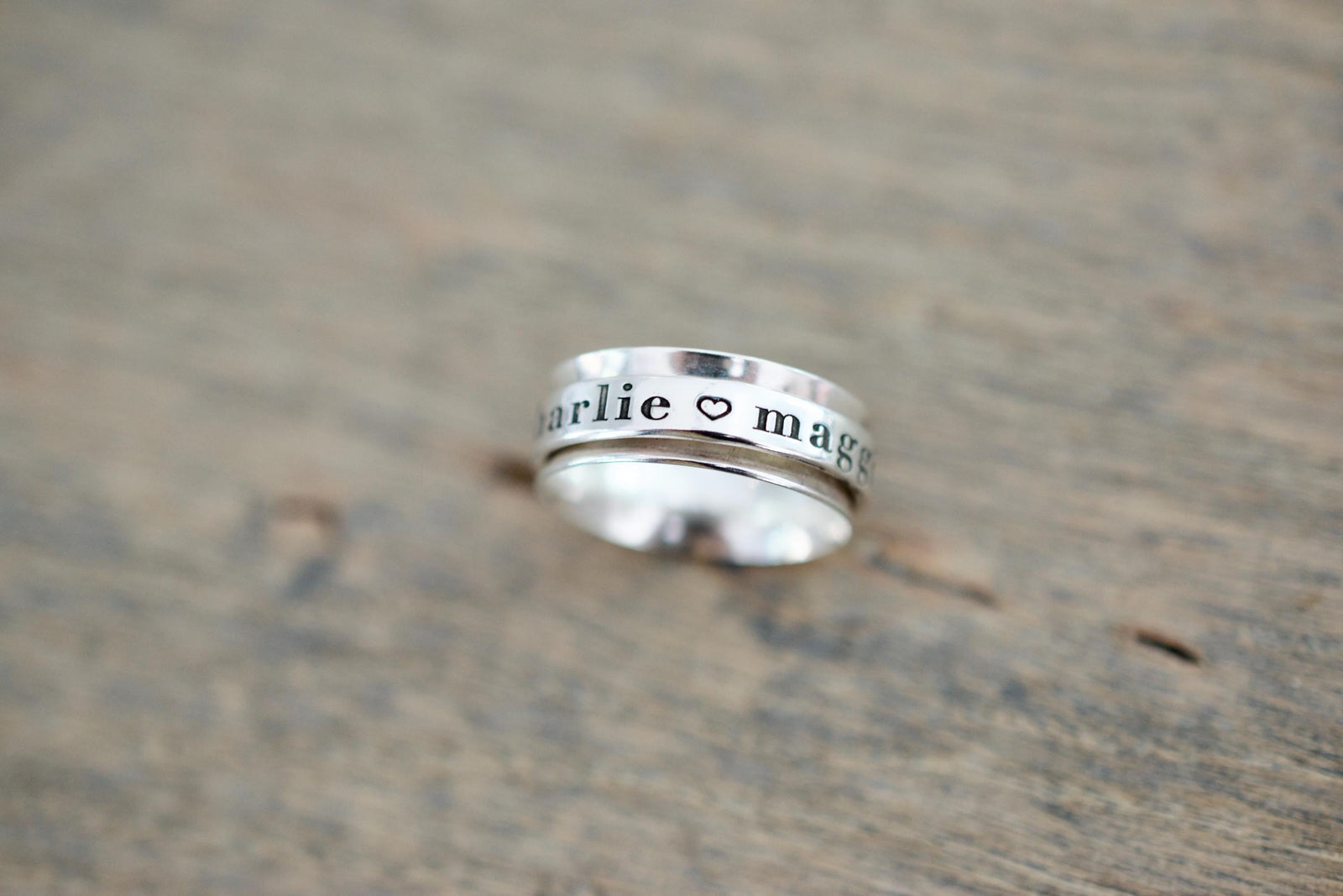 Custom Name Spinner Ring - Fidget Ring