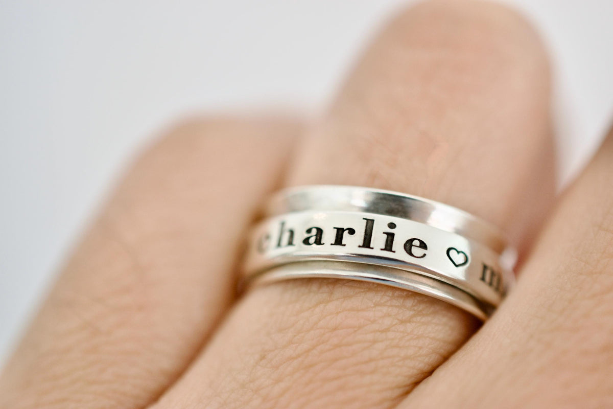Custom Name Spinner Ring - Fidget Ring