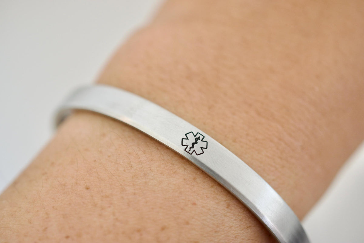 Medical Alert Bracelet - Bracelet for Women, Men - 1/4 inch