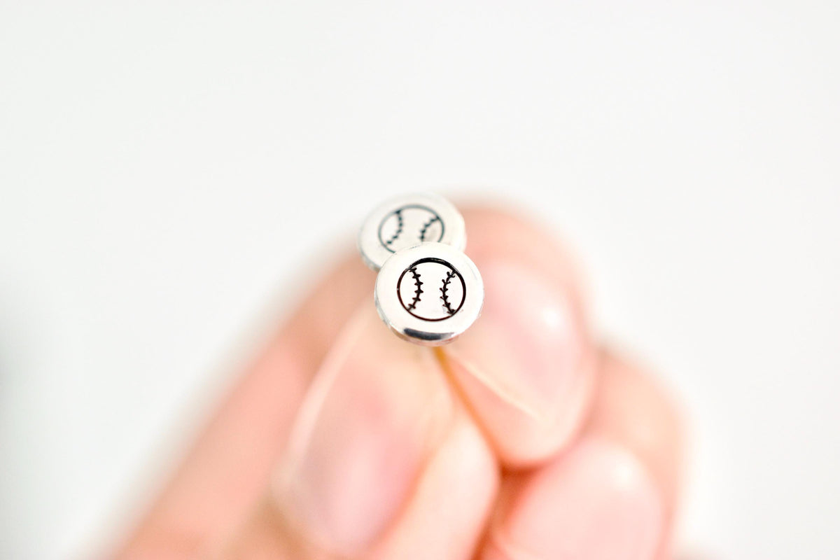 Baseball Stud Earrings - Sport Sterling Earrings