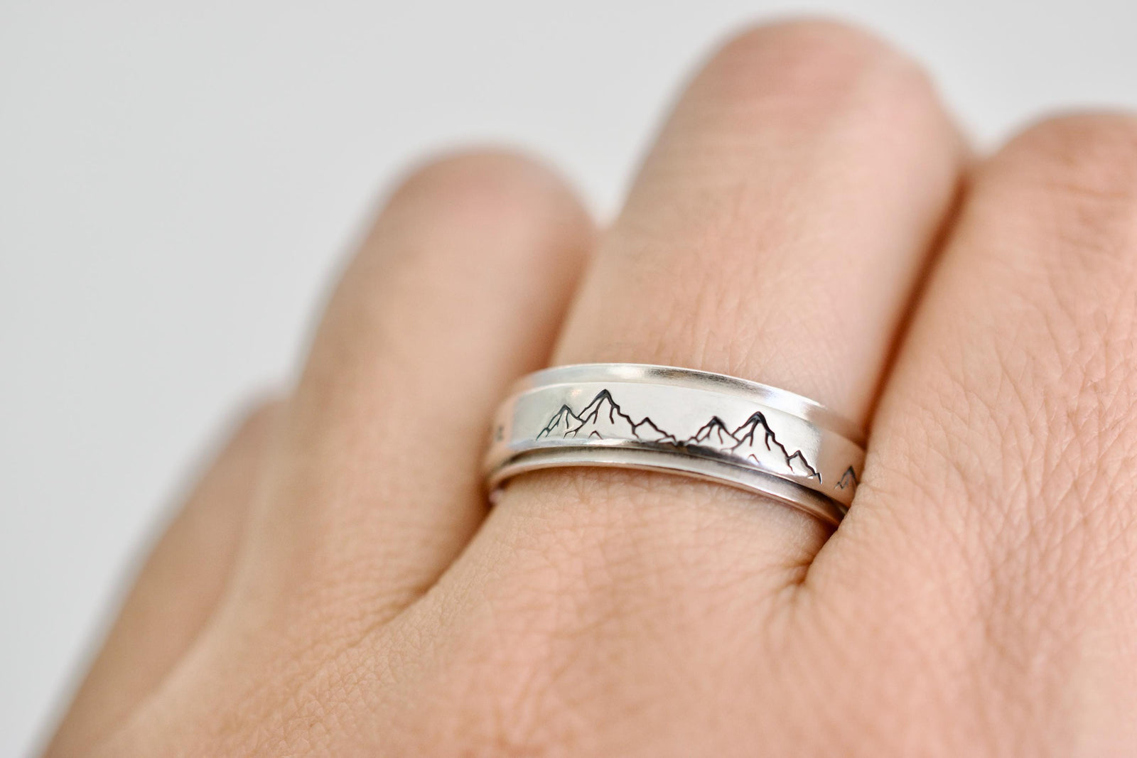 Sea Mountain Forest Spinner Ring - Fidget Ring
