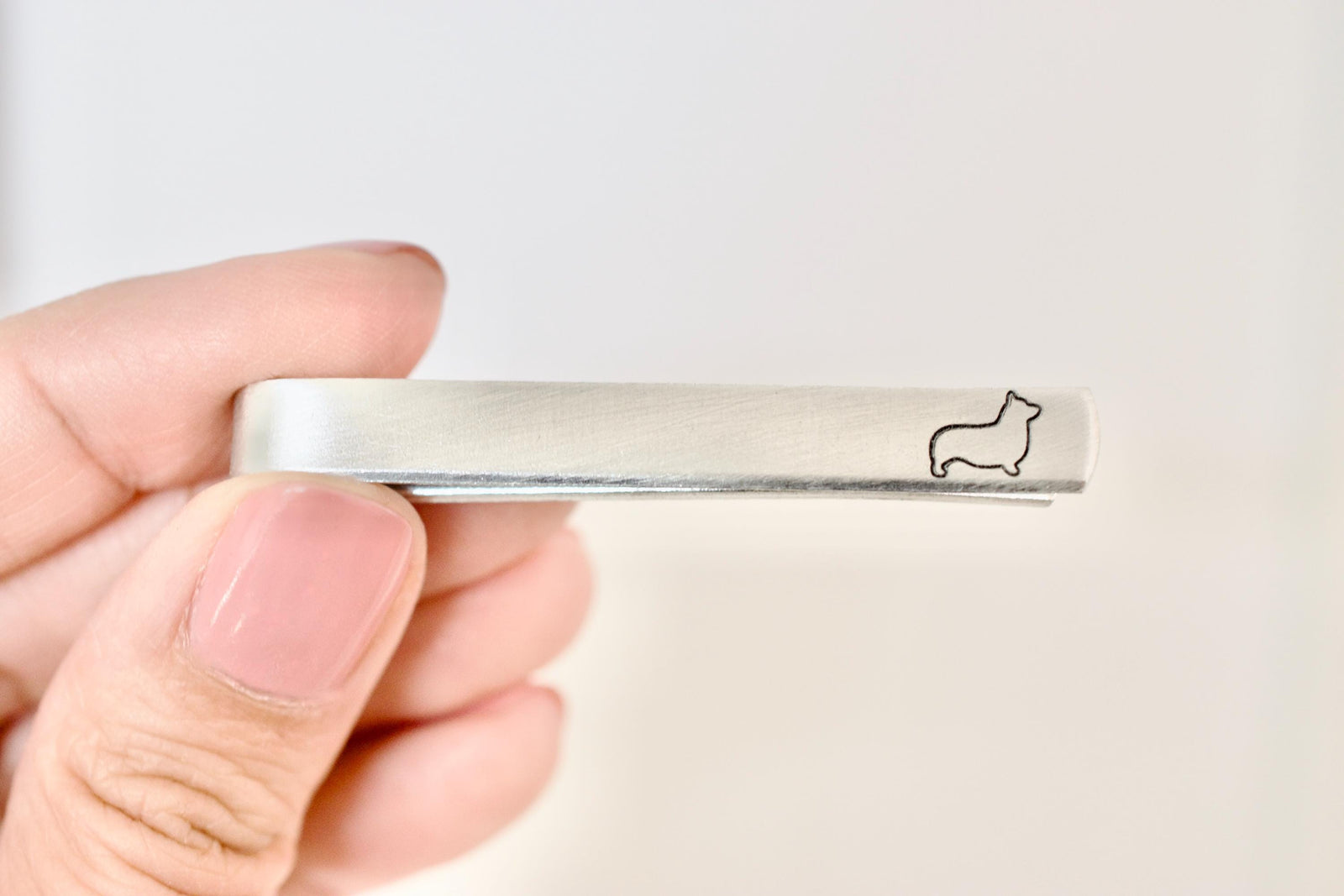 Custom Dog Outline Tie Clip, Personalized Pet Tie Bar