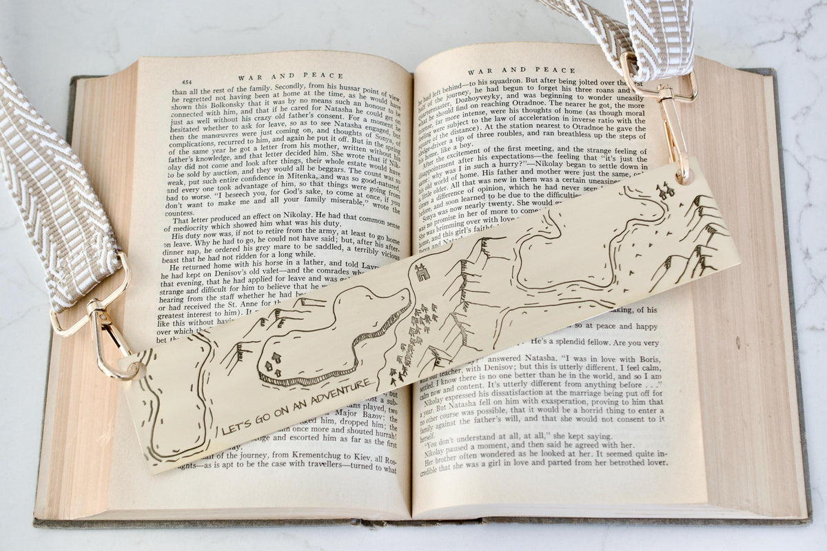 Fantasy Map Bookmark Purse, Adventure Metal Bookmark Book Carrier
