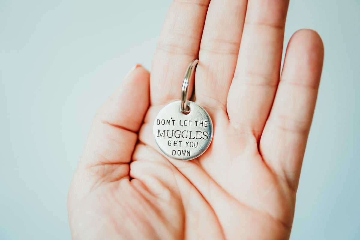 Muggles Keychain | Harry Potter Keychain, on hand