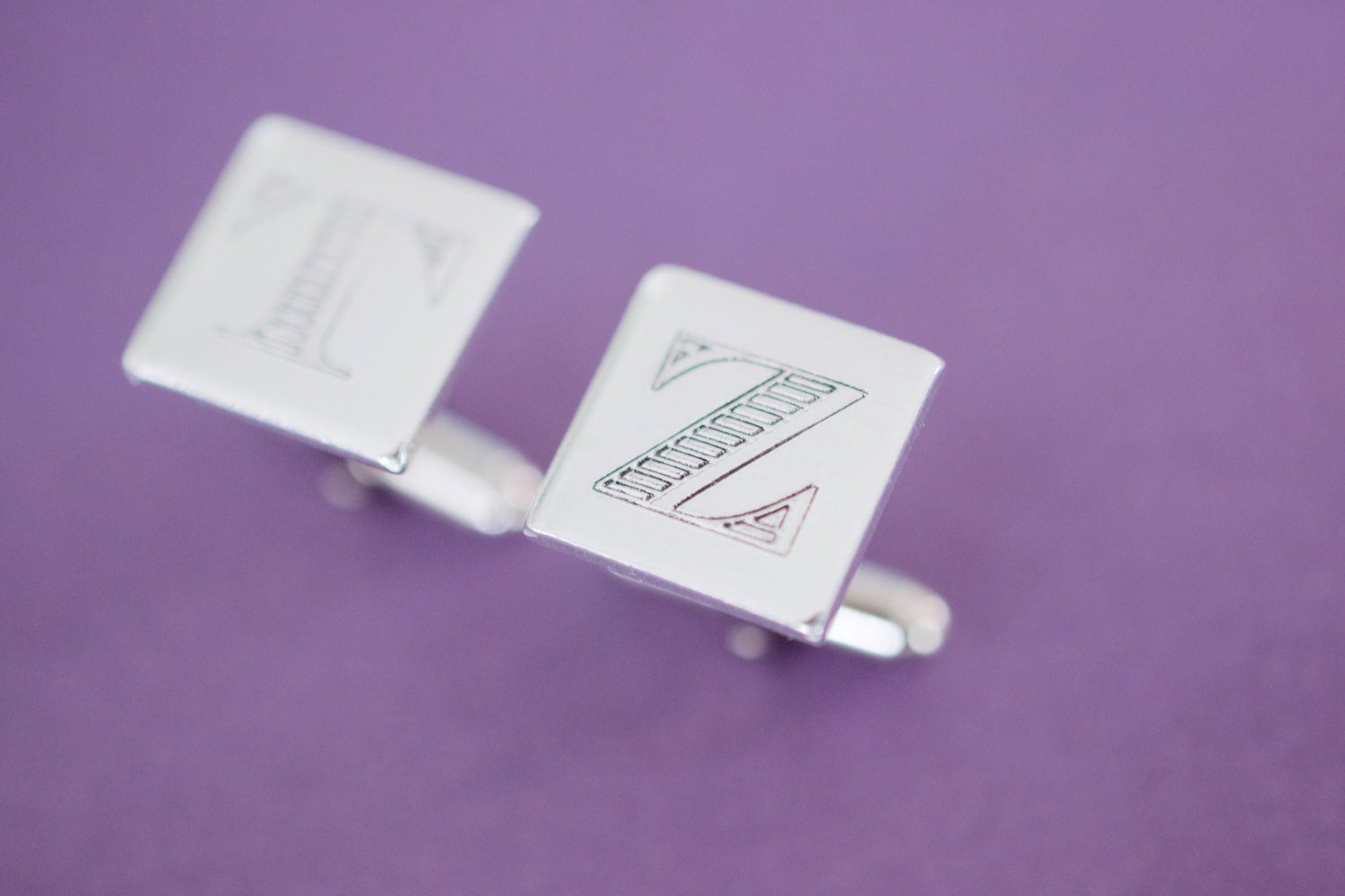 Square Initial Cufflinks 