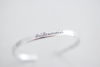Bridesmaid Bracelet, white bangle