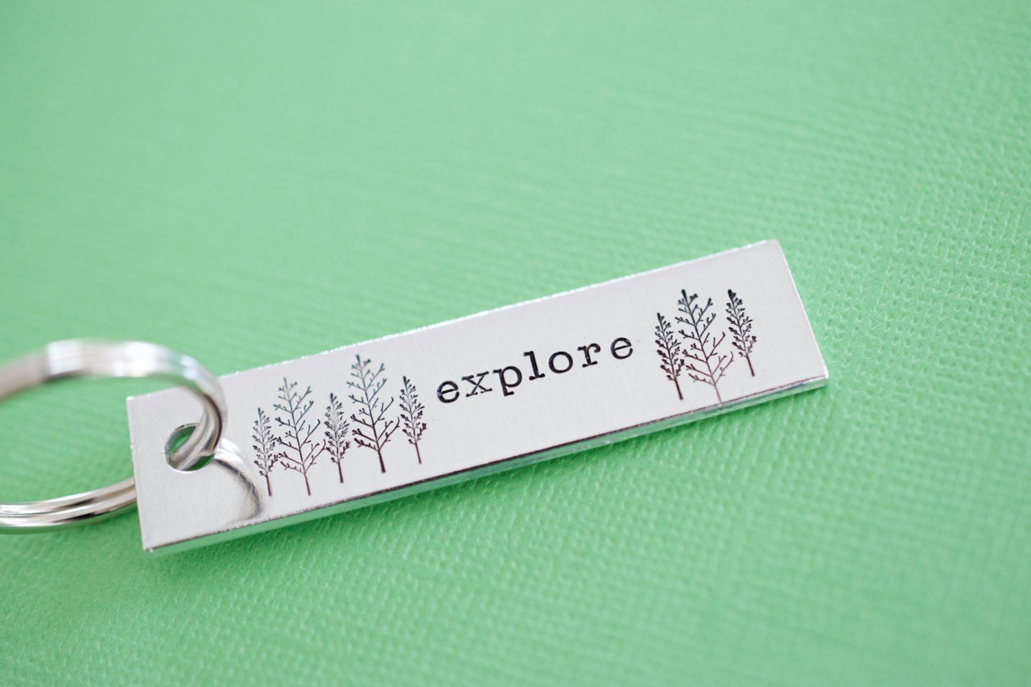 Explore Keychain, green background