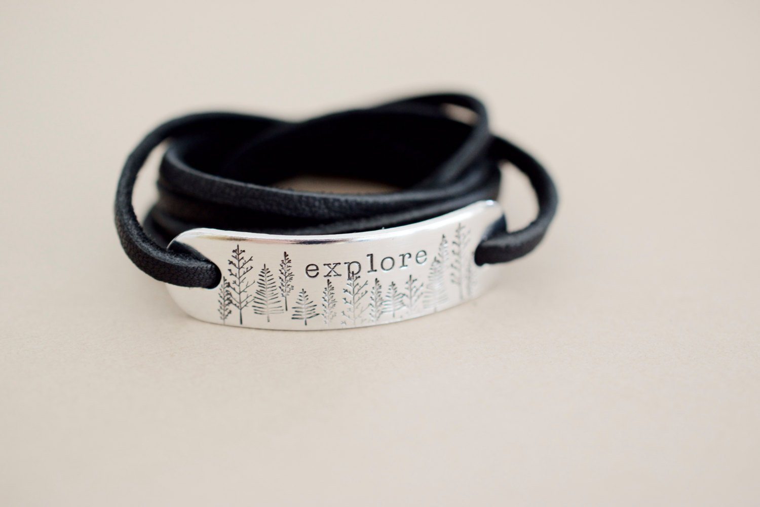 Explore Bracelet | Hand Stamped Bracelet wide angle view