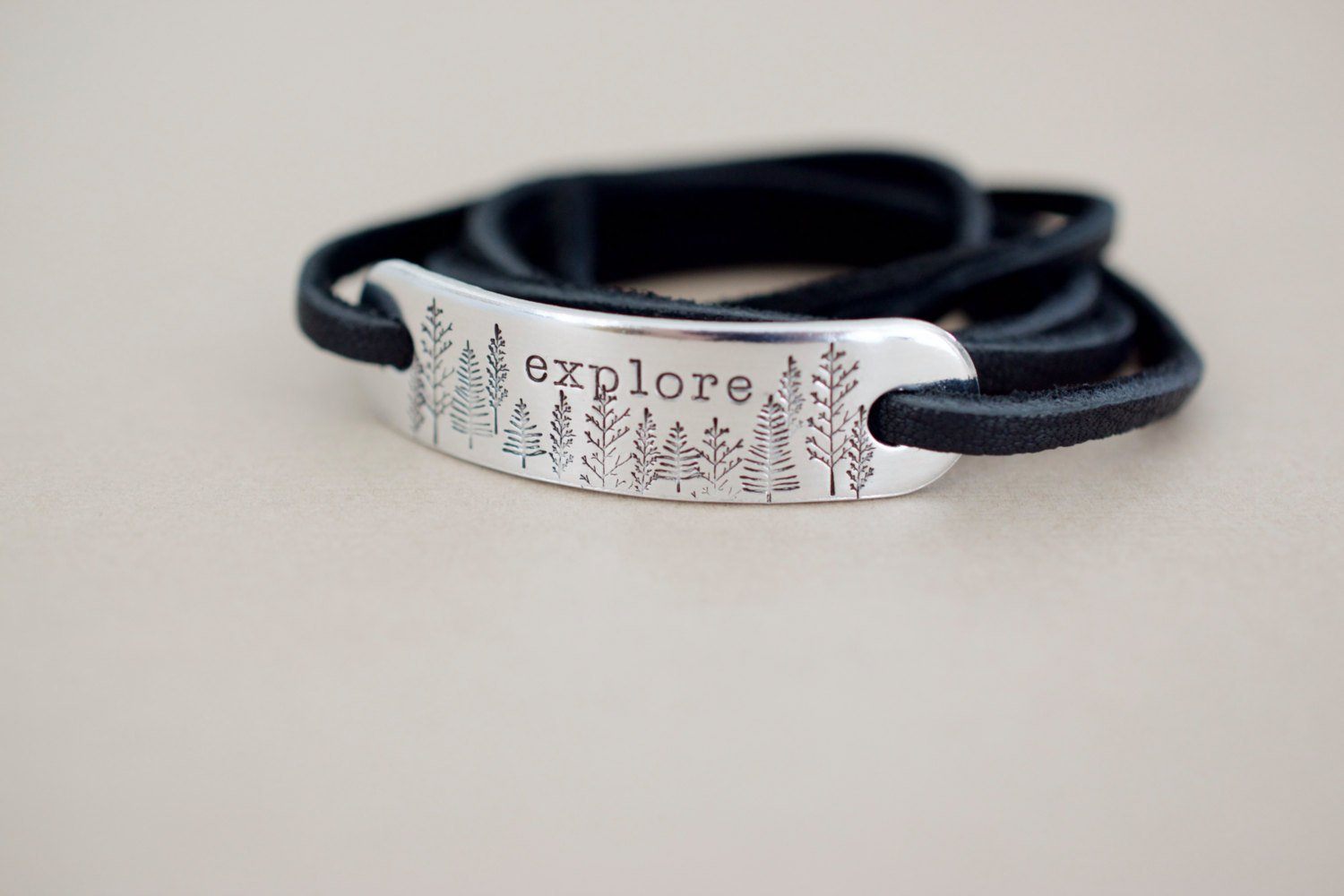 Explore Bracelet | Hand Stamped Bracelet, alternate angle