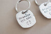 Grandparent Keychain Set | Hand Stamped Keychain, Close Up
