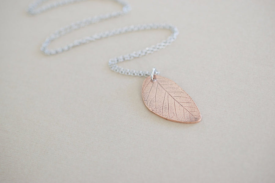 Copper Leaf Necklace | Fall Necklace