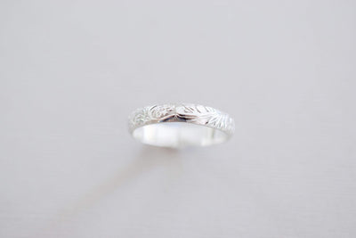 Floral Sterling Band Ring, front view