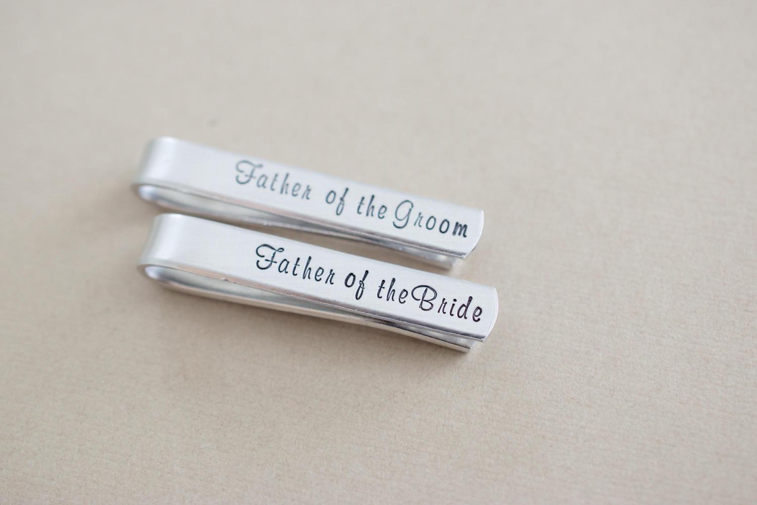 Tie Bar Wedding Set, view from above 