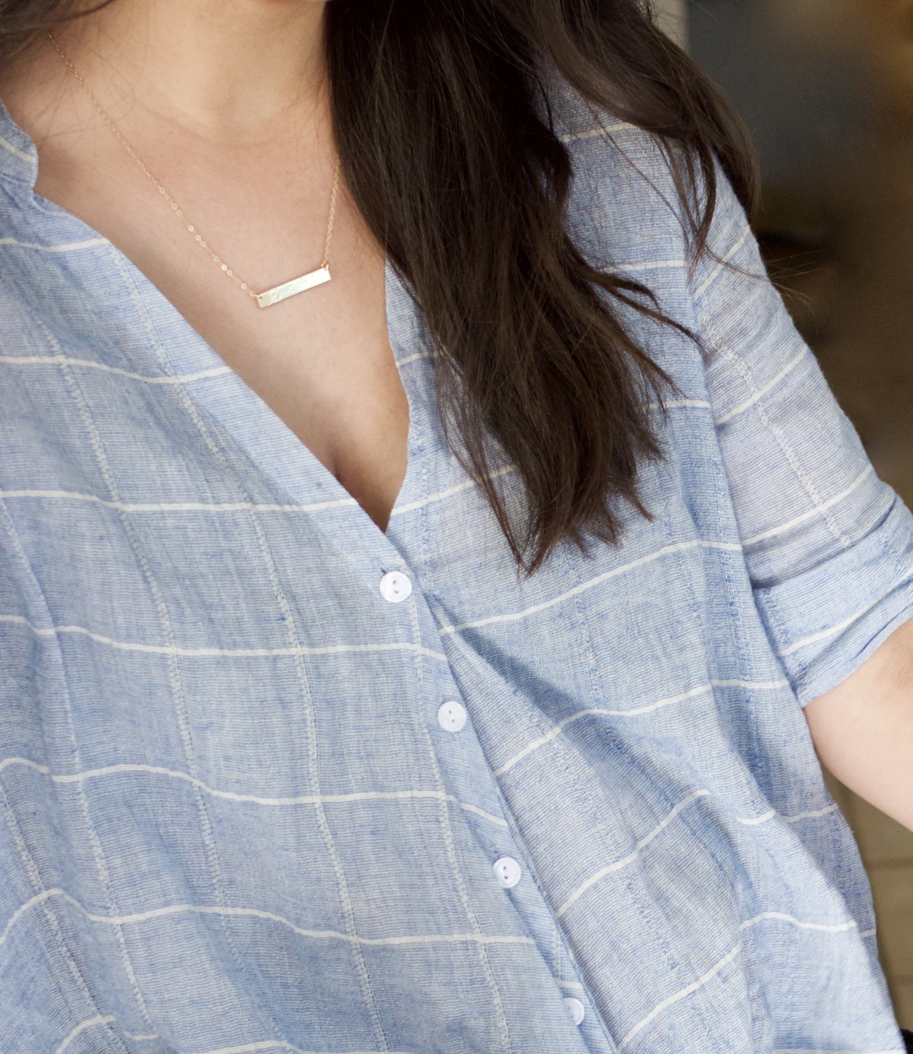 Dandelion Bar Necklace, lifestyle view