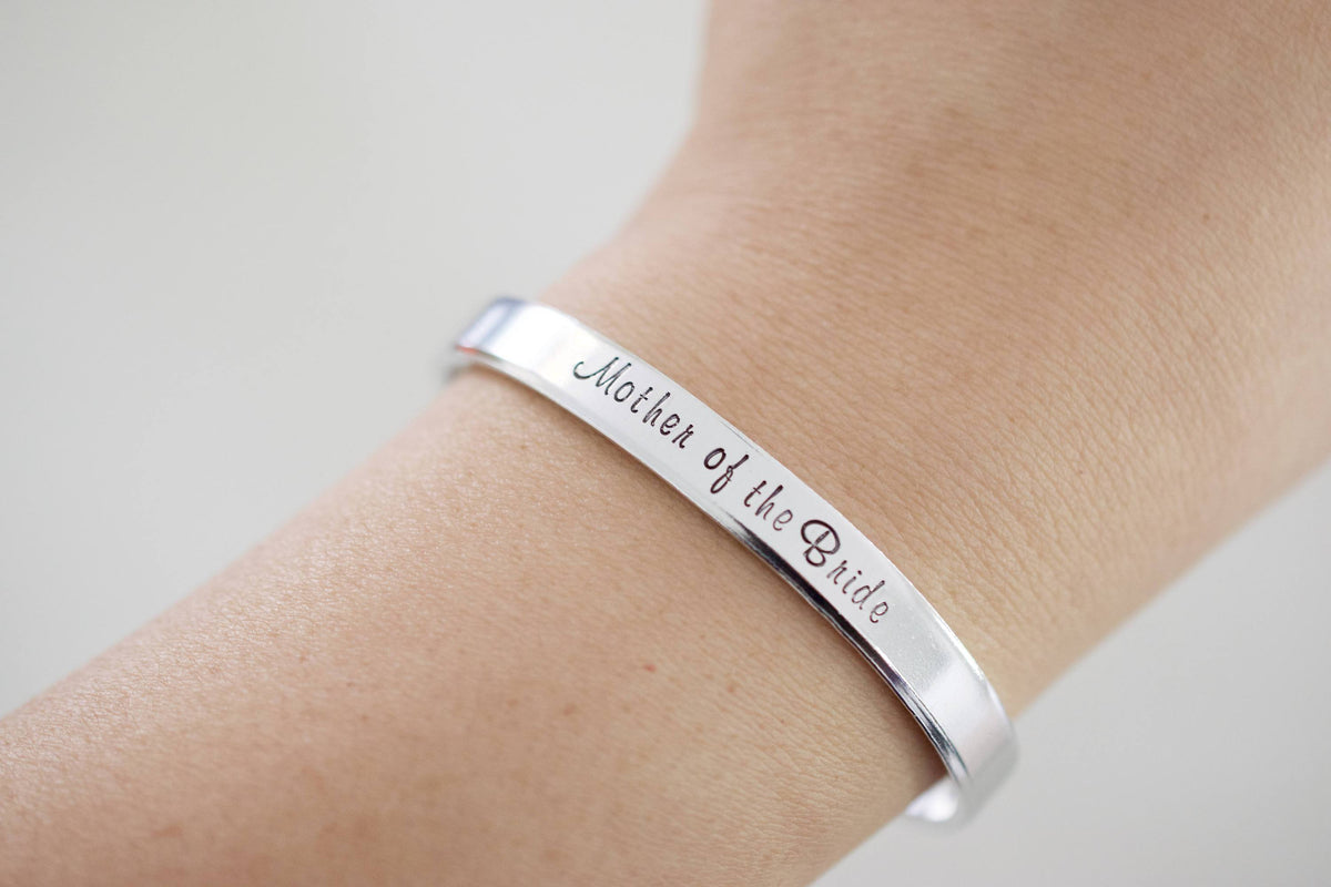 Ad Astra Per Aspera Bracelet | Latin Cuff Bracelet, modeled on wrist