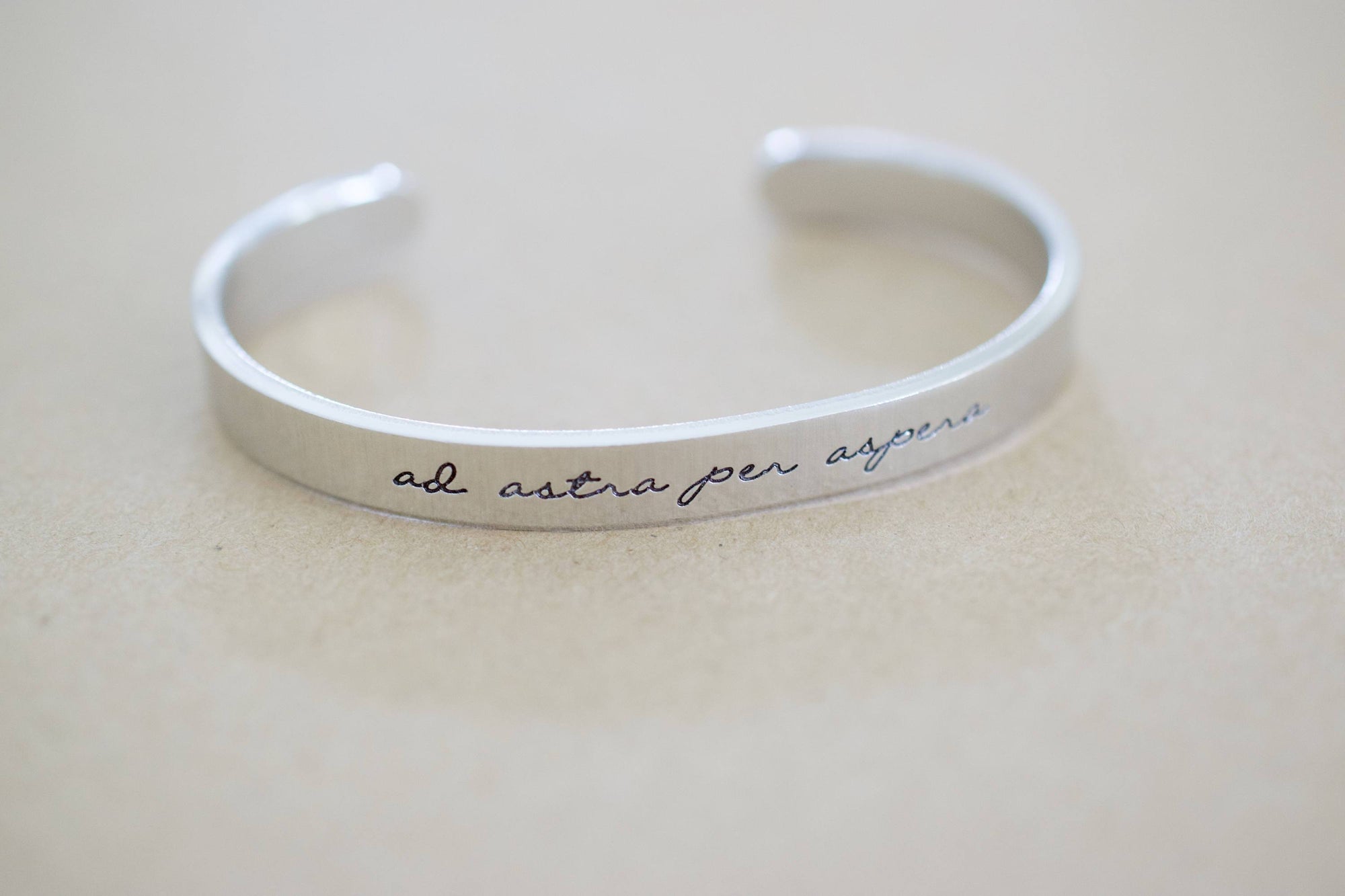 Ad Astra Per Aspera Bracelet | Stamped Latin Cuff Bracelet